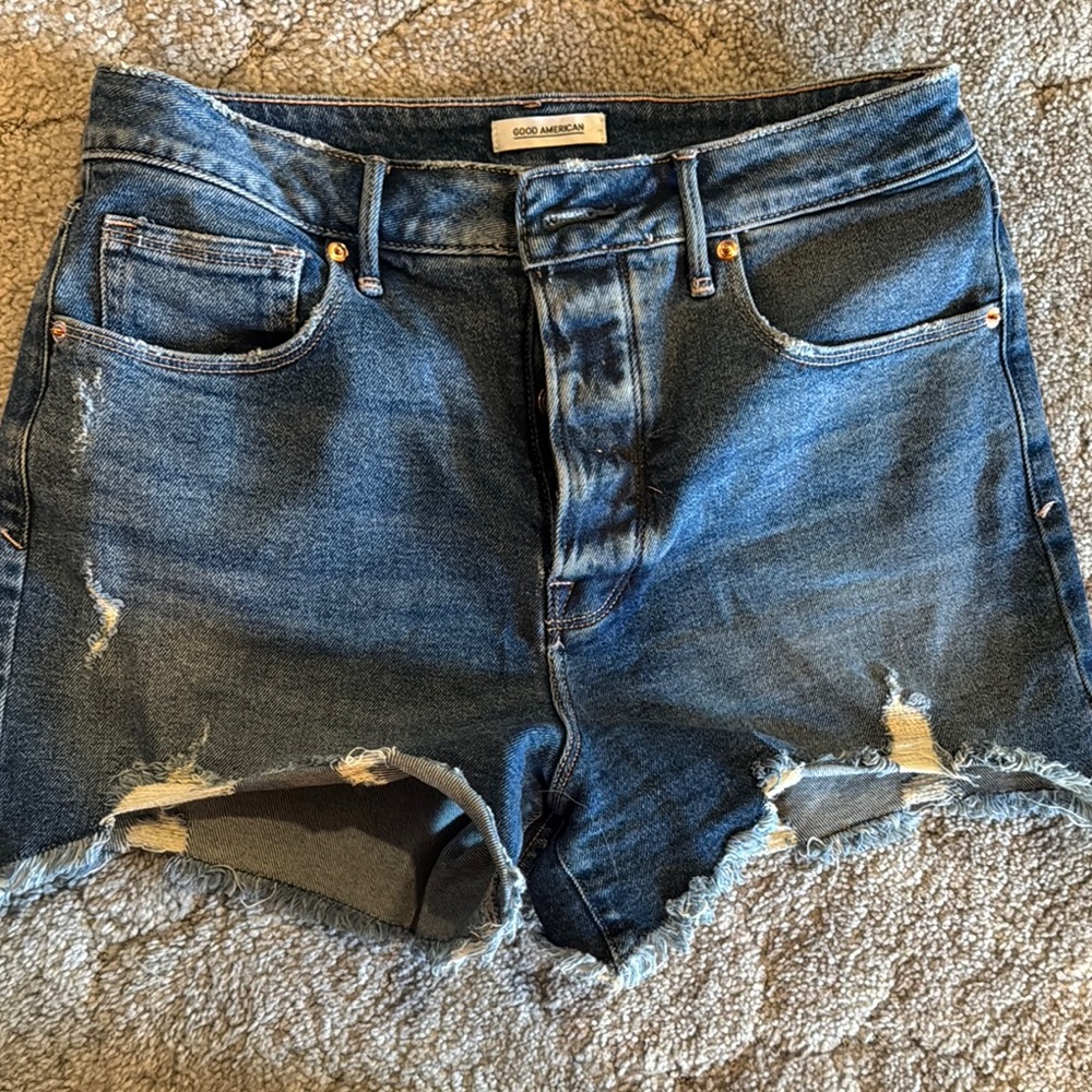 Good American Blue Denim Shorts